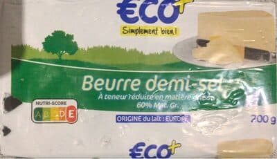 Beurre demi-sel à teneur réduite en matière grasse 60% Mat.Gr.