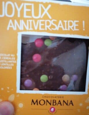 Chocolat joyeux anniversaire monbana