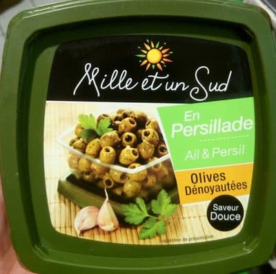 Olives dénoyautées en persillade ail & persil