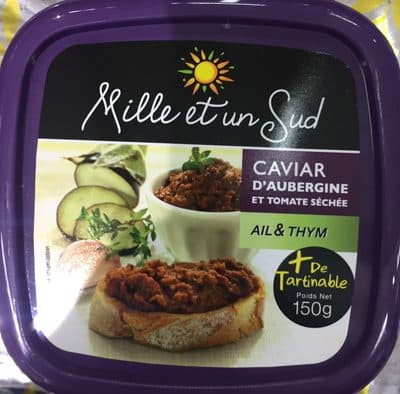 Caviar d'Aubergine et Tomate Séchée, Ail & Thym