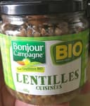 Lentilles cuisinées bio
