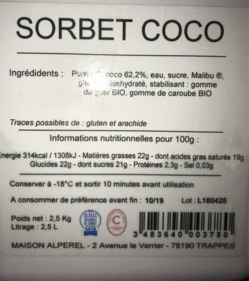 Sorbet coco