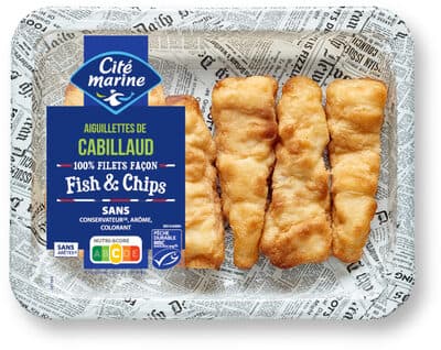 Aiguillettes de cabillaud MSC façon fish & chips - 210g - Frais