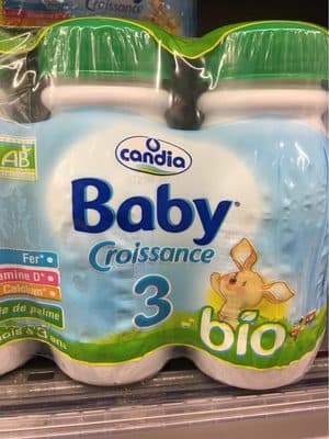 Candia Lait de suite liquide BIO 3, de 10 mois à 3 ans les 12 bouteilles de 250