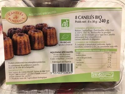 Canelés bio