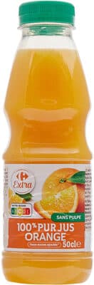 100% pur jus orange sans pulpe