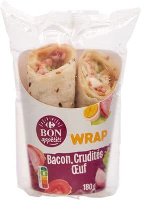 WRAP Bacon, Crudités Oeuf