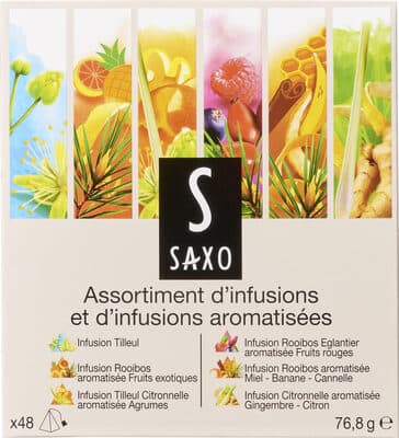 Assortiment d'infusions et d'infusions aromatisées.