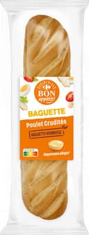 Baguette poulet crudités