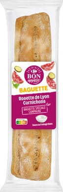 Baguette rosette de lyon cornichon