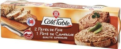 Assortiment de 3 terrines : 1 campagne, 2 foie