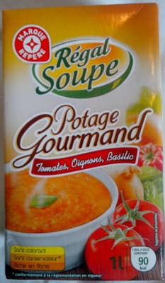 Potage gourmand tomates, oignons et basilic