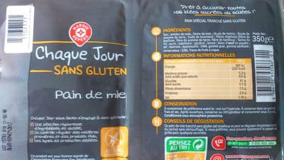 Pain de mie nature sans gluten