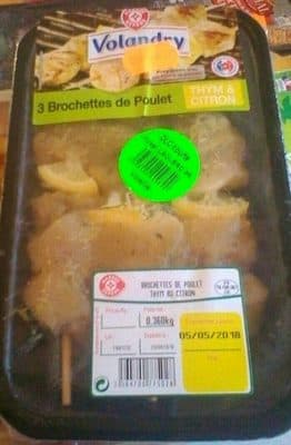Brochettes de poulet thym & citron