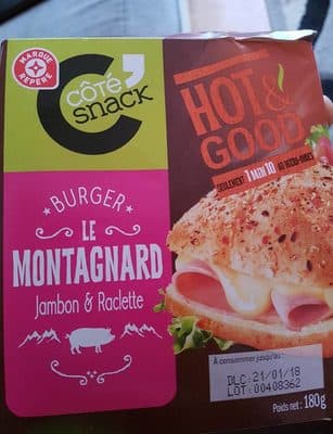 Burger Le Montagnard jambon et raclette