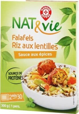 Falafels et riz aux lentilles sauce cury