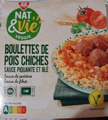 Boulette de pois chiche sauce piquante et blé