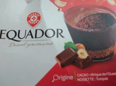 Mousse au chocolat noir sur croustillant au praliné