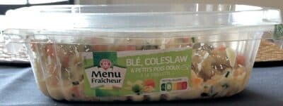 Blé coleslaw et petits pois doux