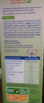 Modilac Cereales 4 Fruits Avec Quinoa Bio