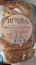 10 Pains au lait aux pépites de chocolat au lait