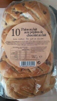 10 Pains au lait aux pépites de chocolat au lait