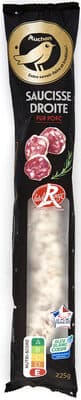 Auchan Gourmet Saucisse Sèche Droite Label Rouge Bleu Blanc Coeur 225g