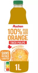 100 % Pur jusorange très pulpéRiche en vitamine CSans sucres ajoutés** Comme tous les jus de fruits. Contient les sucres naturellement présents dans les fruits.