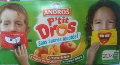 Andros - P'tit Dros (4 Pomme Banane, 6 Pomme Pêche Abricot, 10 Pomme Nature)