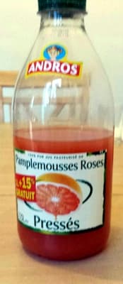 100 % pur jus pasteurisé de pamplemousses roses pressés