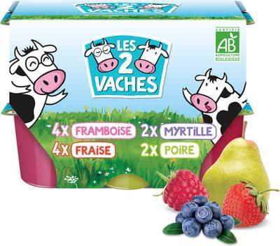 LES 2 VACHES P'TIT MIAM FRUITS 50GX12