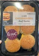6 mini cheeseburgers - Boeuf Charolais, cheddar & sauce ketchup