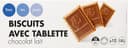Biscuits avec tablette de chocolat au lait