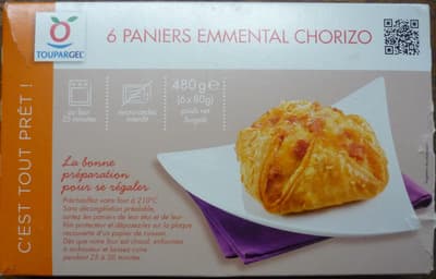 6 Paniers Emmental Chorizo - surgelé 480 g