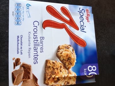 Barres croustillantes au chocolat au lait