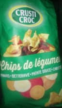 Chips de panais, patates douces, betteraves rouges et carottes au sel de mer