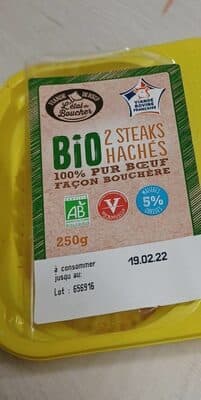 2  steaks hachés bio