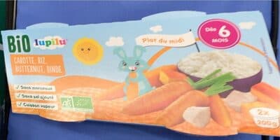 Plat du midi carotte riz butternut dinde