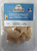 Cuisses de poulet avec partie de dos