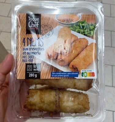 4 nems aux crevettes et au merlu
