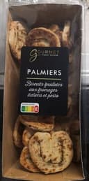 Palmiers biscuits feuilletés aux fromages italiens et pesto