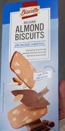 Belgian almond biscuits with chocolate-coated base