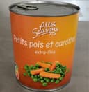Petits pois extra fins et carottes à l'étuvée