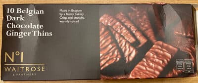 Belgian dark chocolate ginger thins