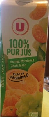 100% pur jus Orange,Mandarine,Raisin blanc