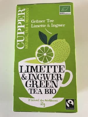Cupper Grüner Tee Limette & Ingwer, 1,75 GR, 20 BTL Packung