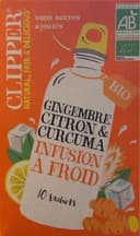 Infusion à froid au gingembre citron et curcuma bio