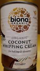 Coconut whipping cream