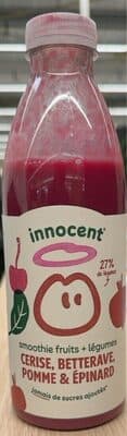 Smoothie cerise betterave pomme et épinard jamais de sucres ajoutés