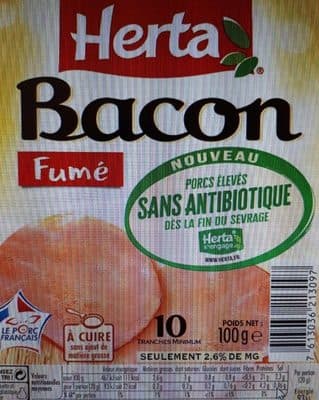 Bacon fumé sans antibiotiques
